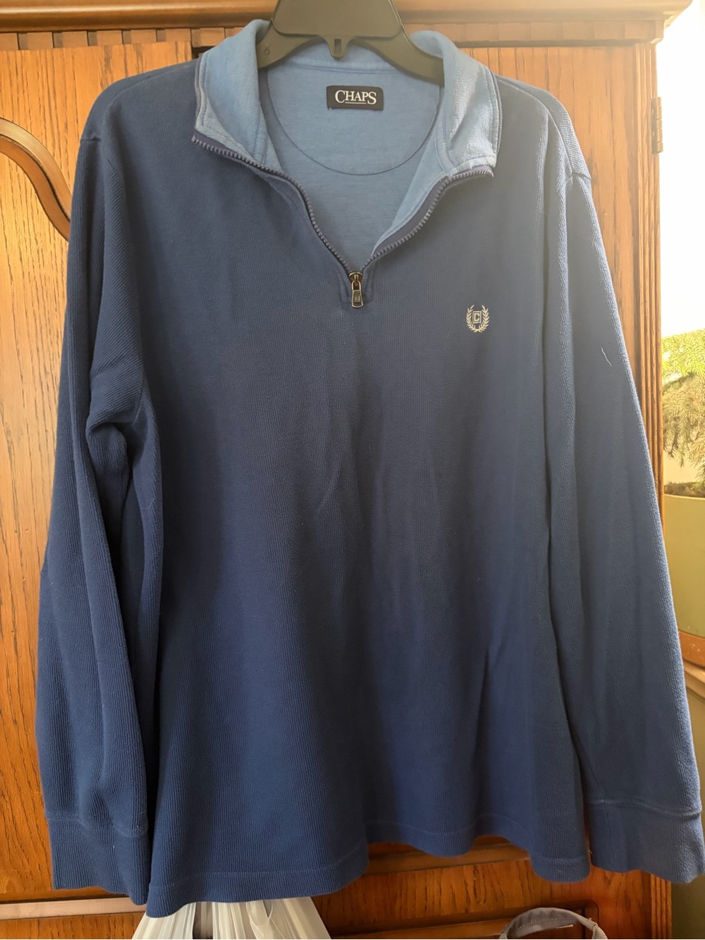 Chaps Navy Blue Quarter-Zip Pullover